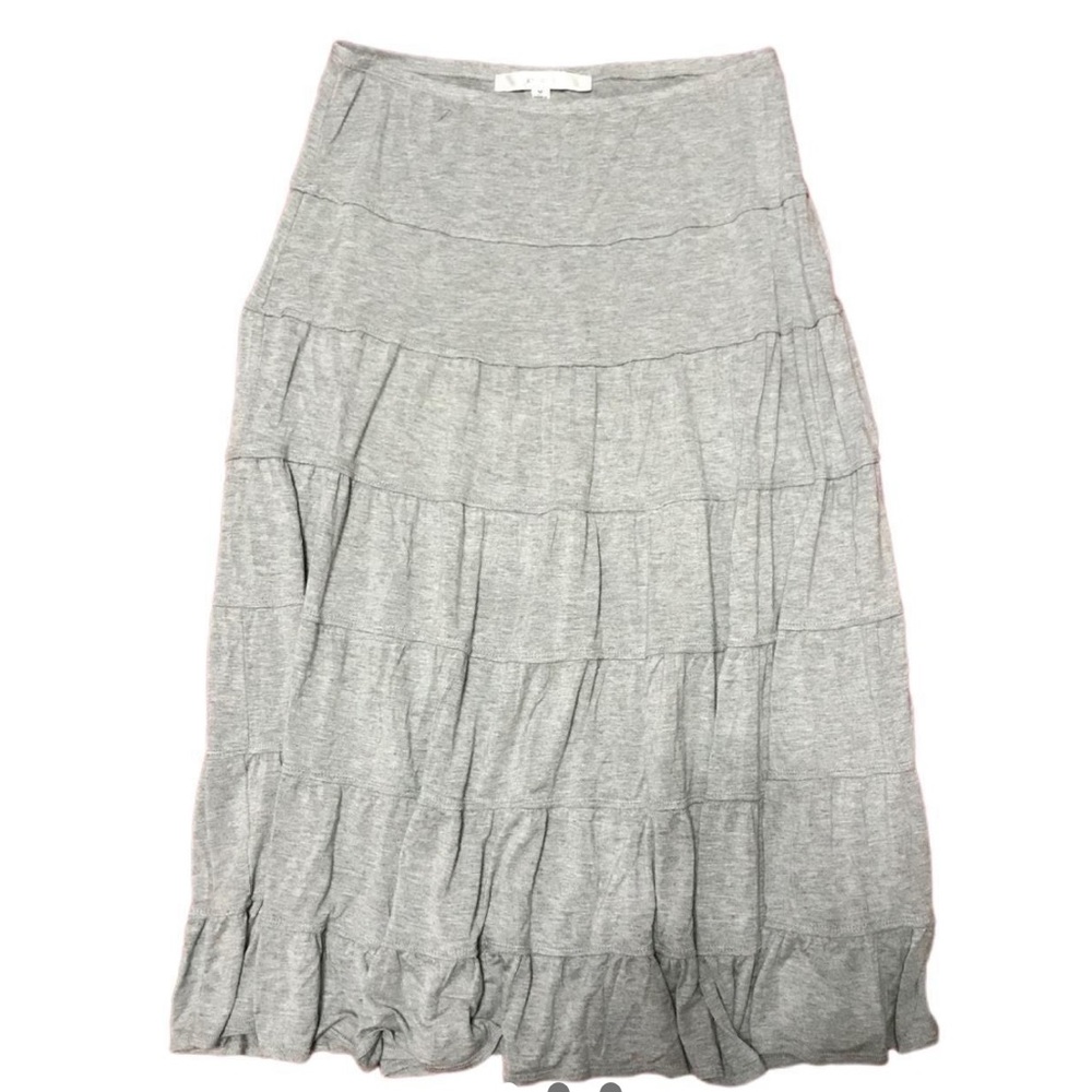 Grey Tiered Maxi Skirt
